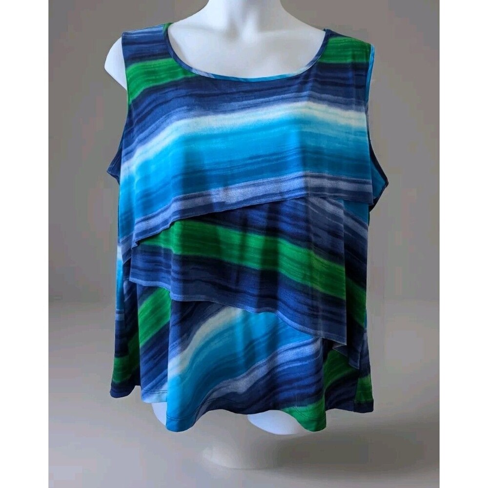 Dress Barn Multicolor Sleeveless Blouse Women's 3XL Lined